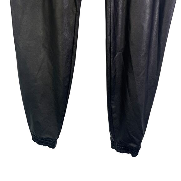 Spanx Black Faux Leather Jogger Pants Size‎ Small Vegan Leather Pull On S - Picture 4 of 14